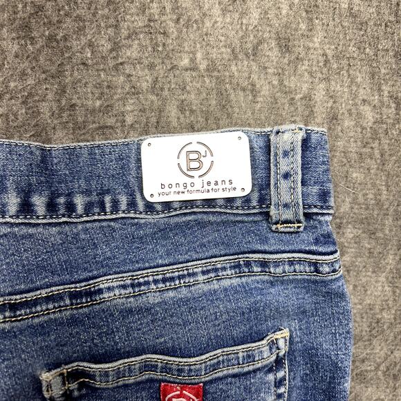 Bongo Jeans Women’s Size 1 Blue Bootcut Stretch Denim Whiskered Distressed - Picture 9 of 16
